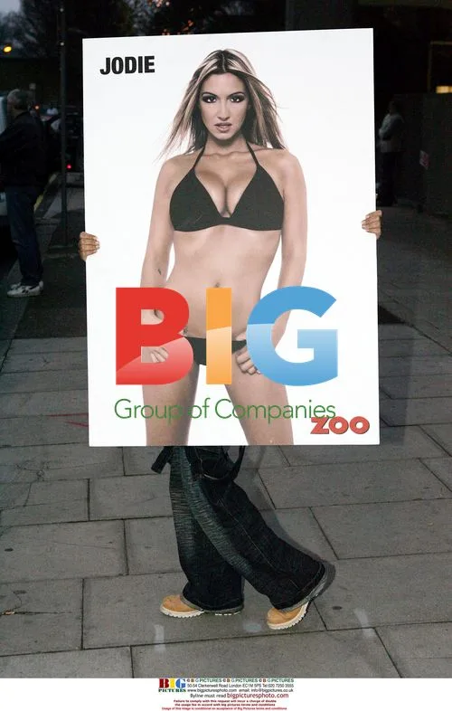 Jodie Marsh Carries Poster of Herself