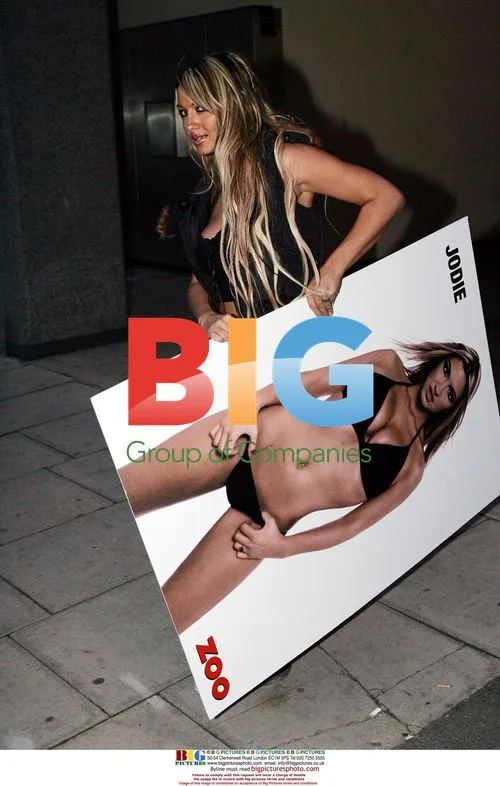 Jodie Marsh Carries Poster of Herself