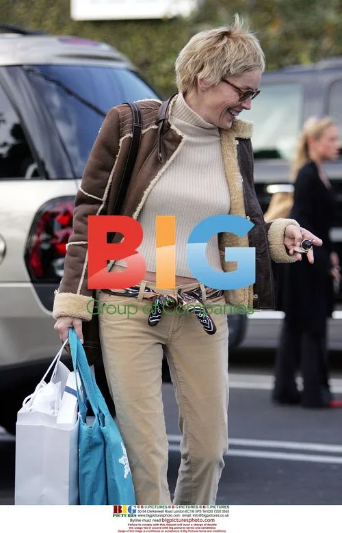 Sharon Stone and son Roan Christmas shopping