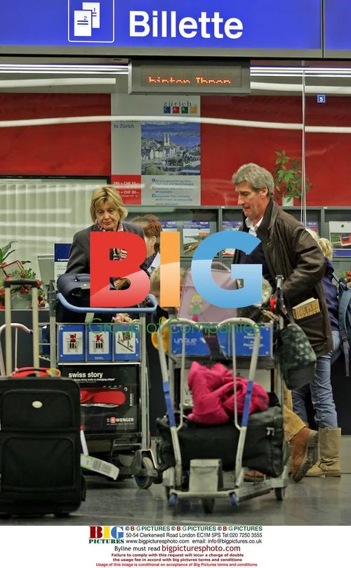 Jeremy Paxman and Family at Zurich Airport