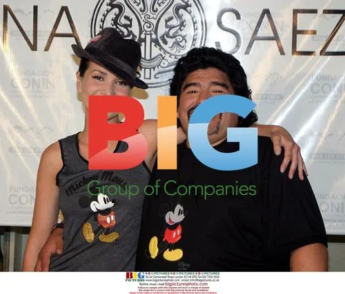 Diego Maradona and Natalia Oreiro at Ona Saez Photocall