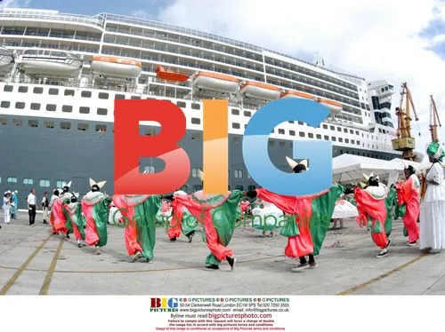 Queen Mary II Ship Arriving in Bahia, Brazil