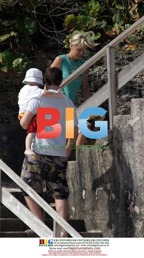 Liam Gallagher and Natalie Appleton with Son Gene on Caribbean Vacation
