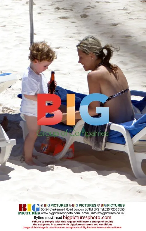 Liam Gallagher and Natalie Appleton with son on Caribbean vacation