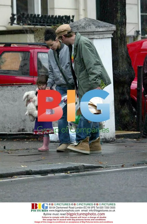 Damon Albarn with family in London