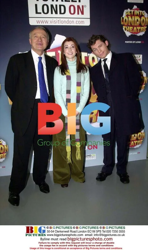 Ken Livingston, Alyson Hannigan and Lee Evans at London Theatre Press Conference