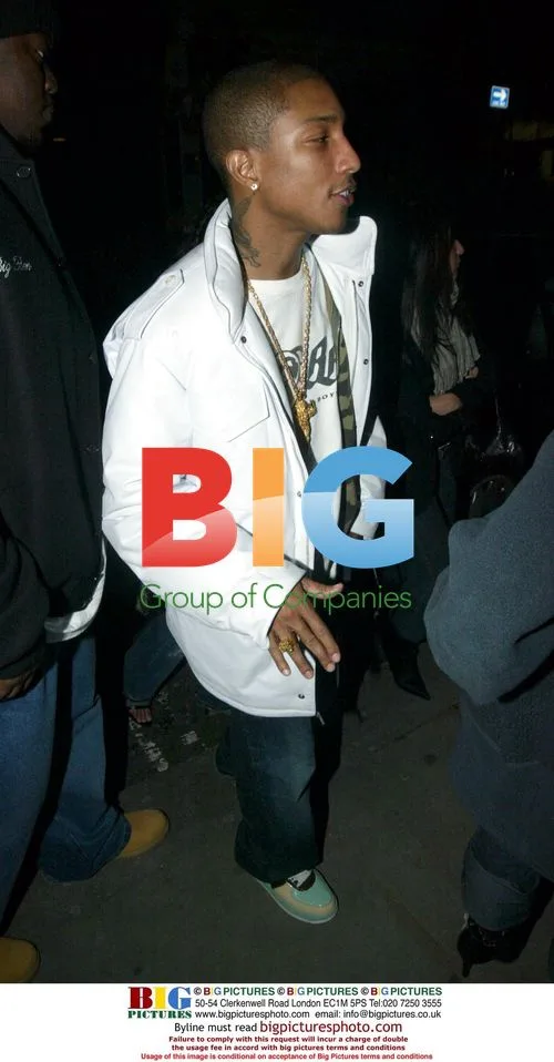 Pharrell Williams Enjoying Night Out in London