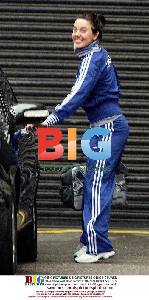 Mel C Leaving West End Office in Adidas Tracksuit