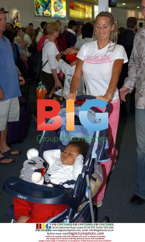 Jordan and son at Coolangatta Airport