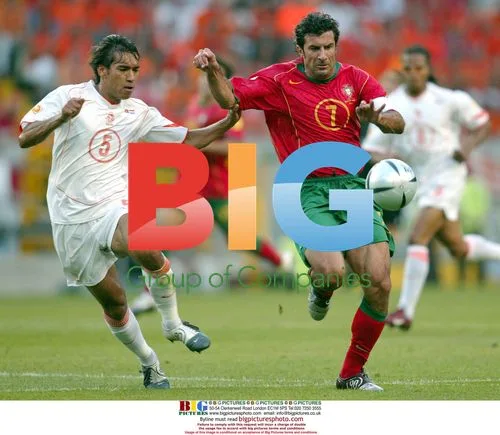 Giovanni Van Bronckhorst and Louis Figo at Euro 2004