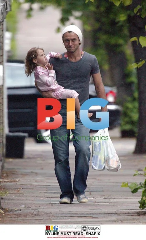 Jude Law with daughter Iris in London