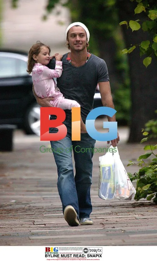 Jude Law and daughter Iris shopping in London