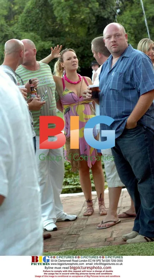 Charlie Brooks enjoys pool party in Spain