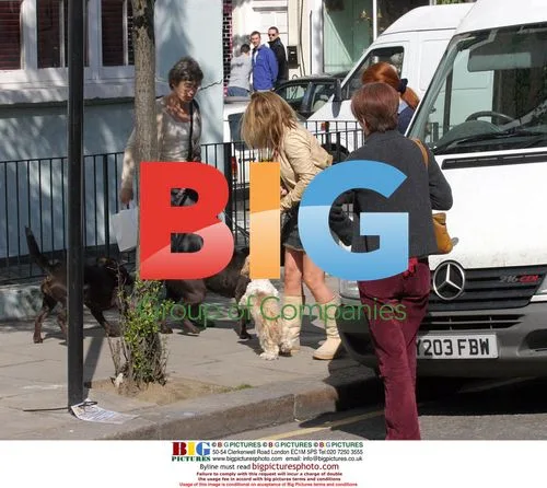 Geri Halliwell out with dog Harry in London