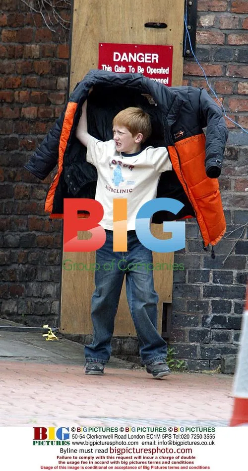 Samuel Aston on Coronation Street Set with Schmeichel