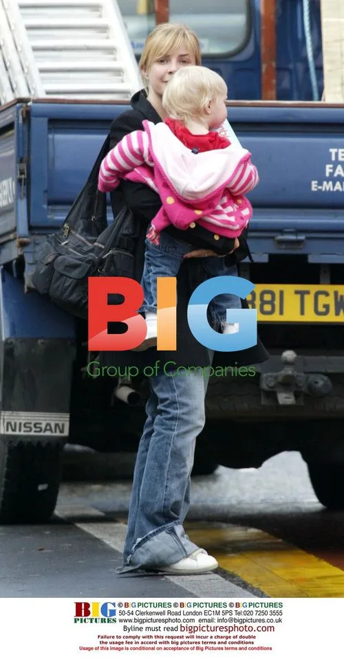 Gail Porter Hipgrave and family shopping in London