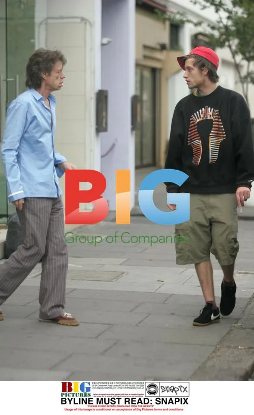 Mick Jagger and son James Jagger shopping in Chelsea
