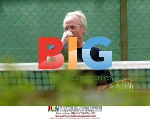 Sven Goran Eriksson plays tennis at mansion