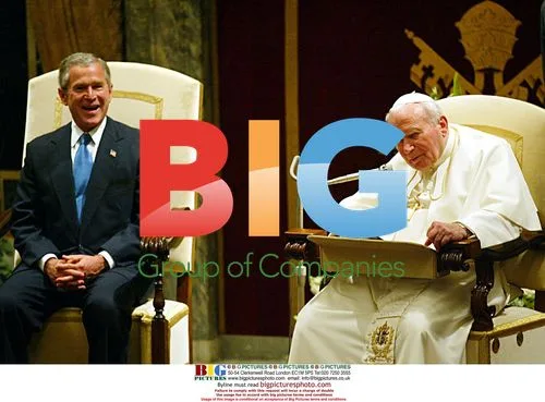 Pope John Paul II meets President George W. Bush