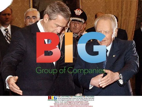 George Bush and Italian President in Rome