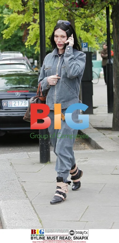 Singer Pete Burns on Phone