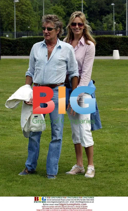 Rod Stewart and Penny Lancaster at celebrity football event