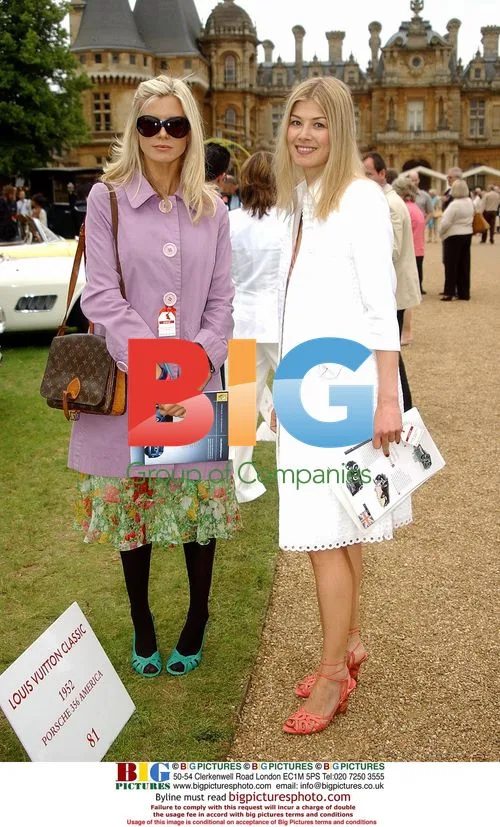 Laura Bailey and Rosamund Pike at Louis Vuitton car show