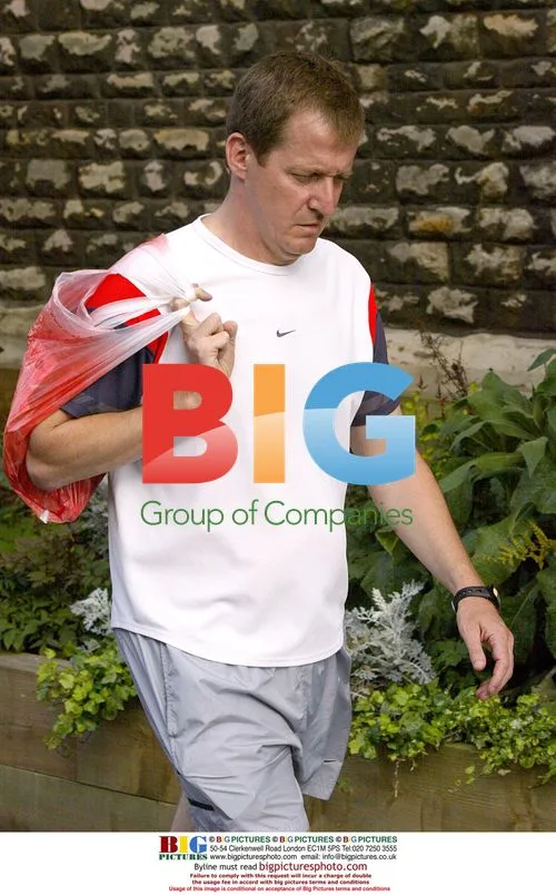 Alistair Campbell leaving home in London