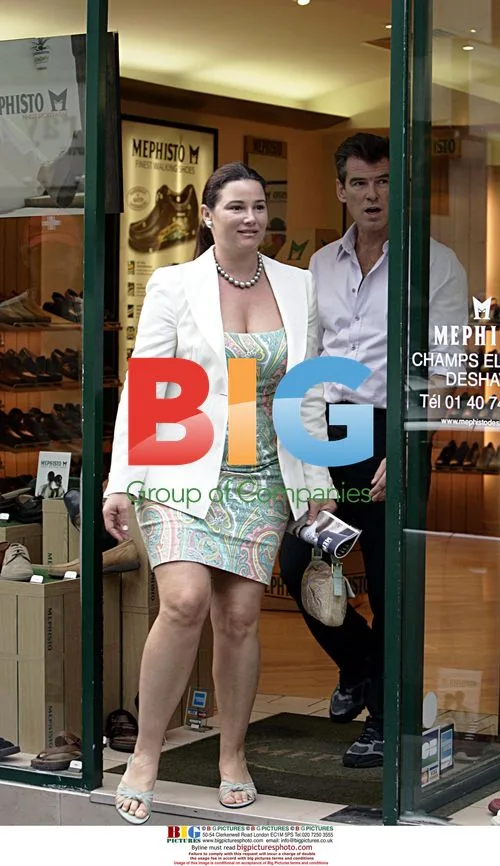Pierce Brosnan and wife Kelly Shaye Smith in Paris