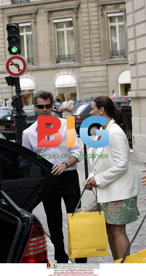 Pierce Brosnan and wife Kelly Shaye Smith in Paris