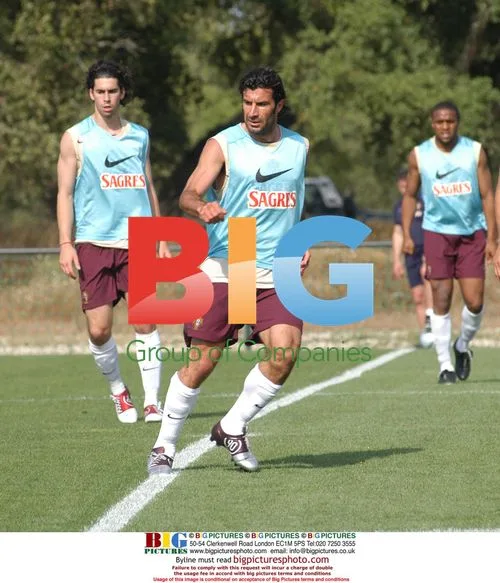 Figo, Beto, Tiago Training with Portuguese Team