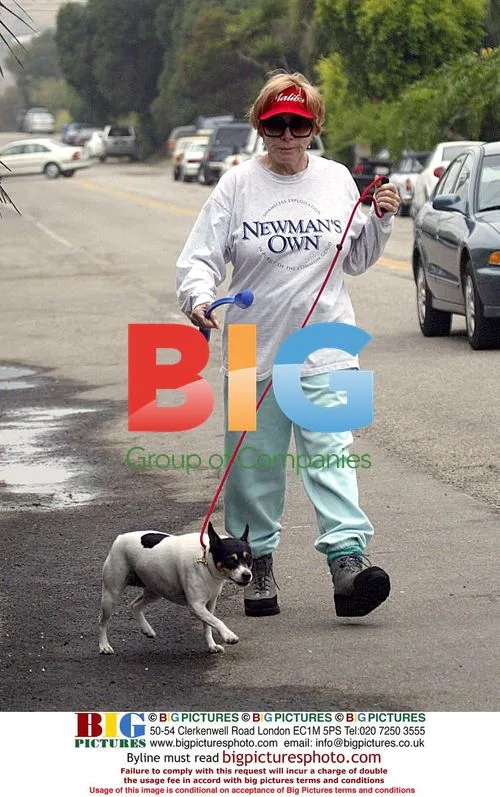 Shirley MacLaine Walks Dog on Malibu Beach