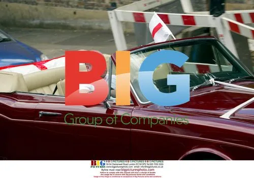 Steve McFadden drives Rolls Royce with England flags
