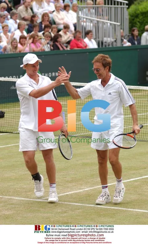 Sir Cliff Richard and G.D. James Play Tennis