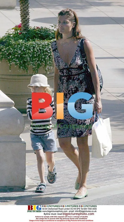 Helena Christensen and son Mingus shopping