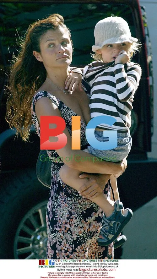 Supermodel Helena Christensen and son Mingus shopping