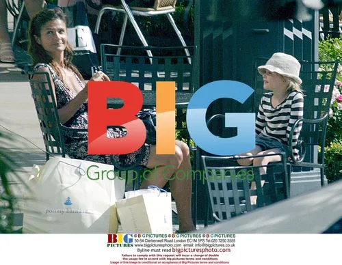 Helena Christensen and son Mingus at mall