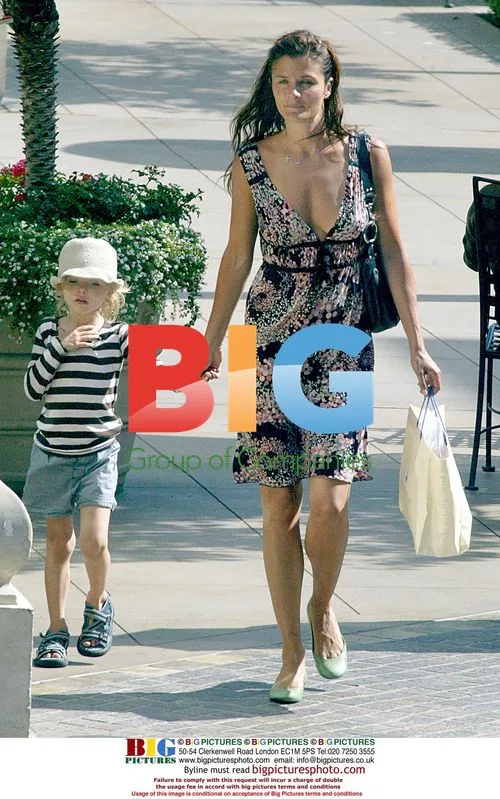Helena Christensen and son Mingus shopping