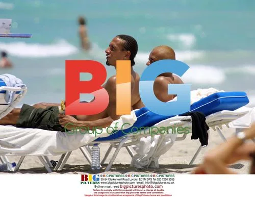 Rio Ferdinand and Wesley Brown on Miami Beach