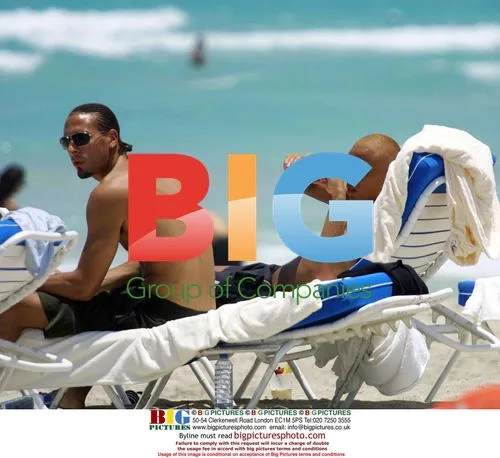 Rio Ferdinand and Wesley Brown on Miami Beach