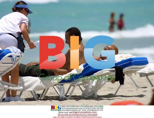 Rio Ferdinand and Wesley Brown on Miami Beach
