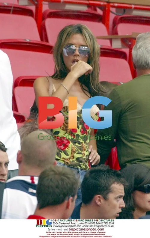 Victoria Beckham at England v Croatia Euro 2004 match