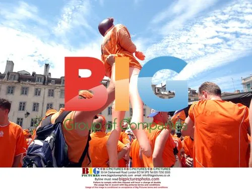 Dutch Fans Celebrate in Lisbon