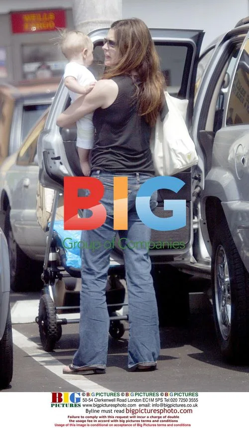 Jane Leeves with baby son Finn