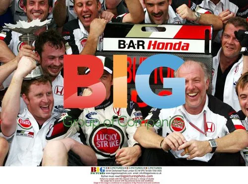 BAR Team Celebrates Jenson Button's Podium Finish
