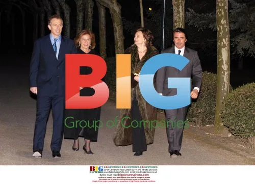 Aznar, Botella with Blair, Cherie at La Moncloa Palace