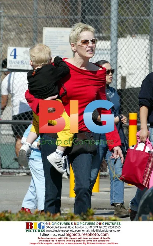Sharon Stone Playing Mini Golf with Son
