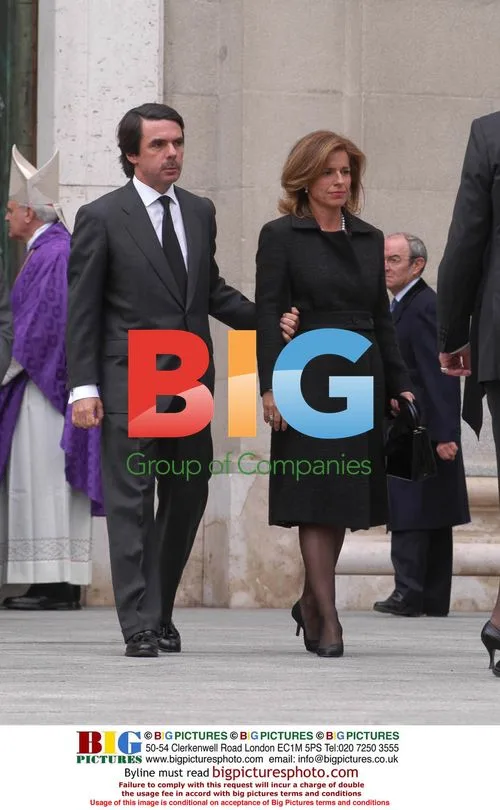 Aznar and Wife at Madrid Funeral