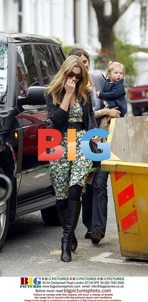 Supermodel Kate Moss at Sadie Frost's Home