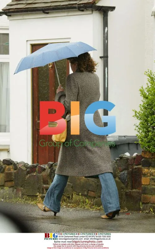 Tracey Ann Oberman Walks in London Rain